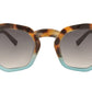 Lunettes de soleil hexagonales couleur turquoise AUD94