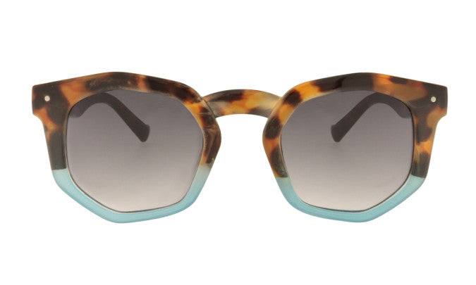 Lunettes de soleil hexagonales couleur turquoise AUD94