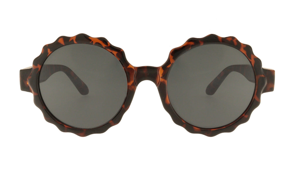 Round sunglasses for women in tortoiseshell color EMM11