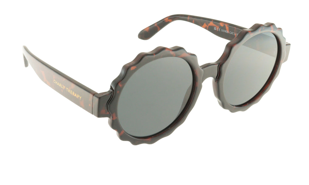 Round sunglasses for women in tortoiseshell color EMM11