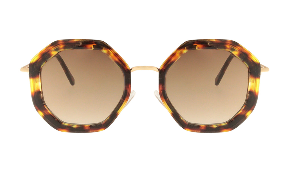 HAN11 Tortoiseshell Octagonal Sunglasses