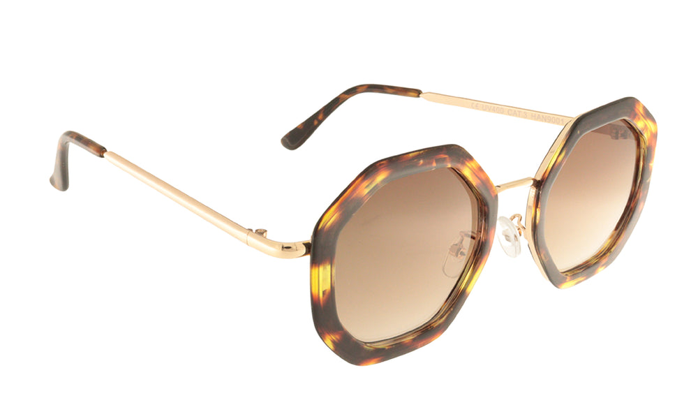 HAN11 Tortoiseshell Octagonal Sunglasses