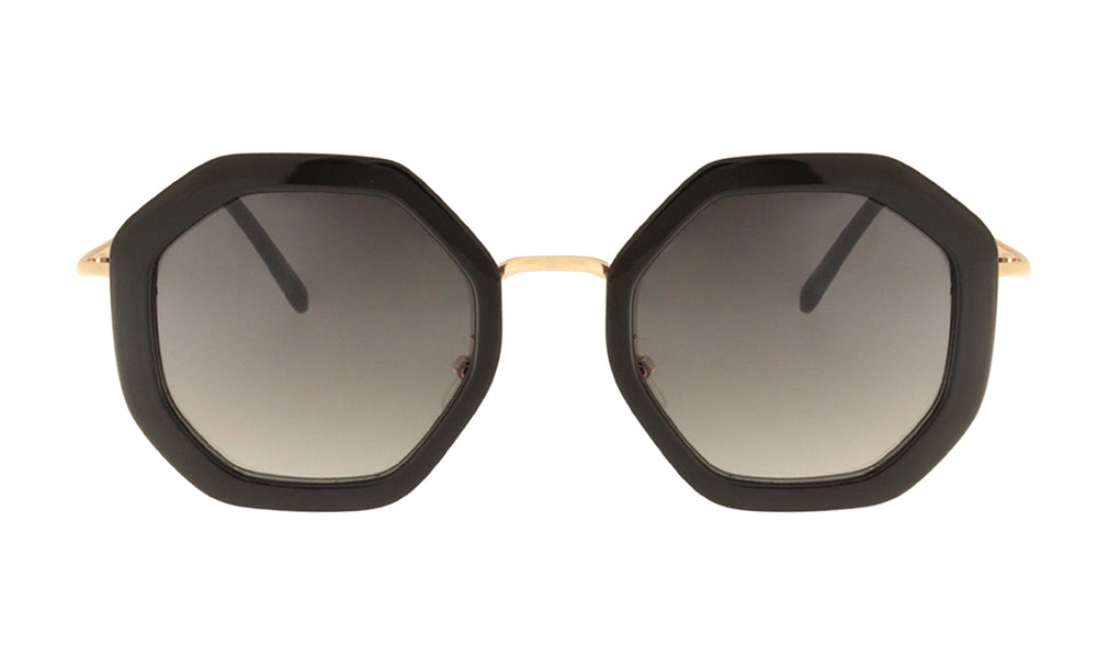 HAN7 Black Octagonal Sunglasses