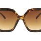 Tortoiseshell hexagonal sunglasses