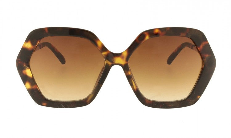 Tortoiseshell hexagonal sunglasses