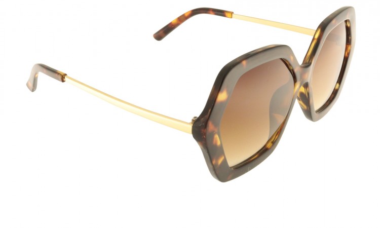 Tortoiseshell hexagonal sunglasses