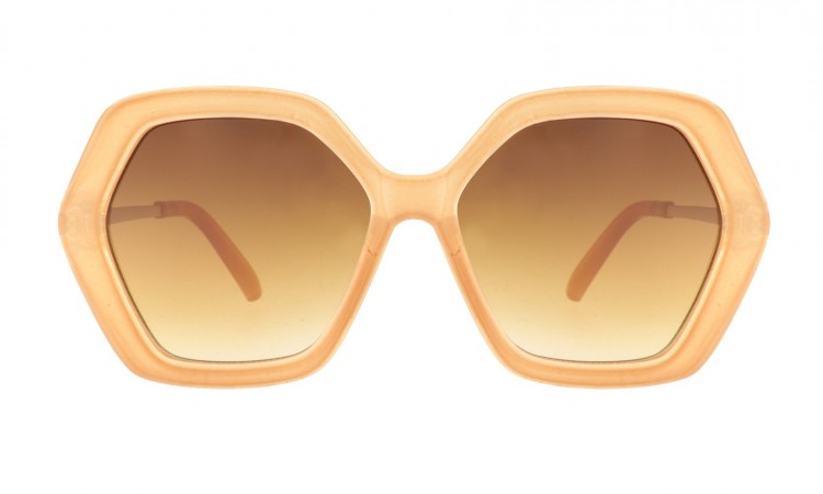 Lunettes de soleil hexagonales surdimensionnées rose IMA5