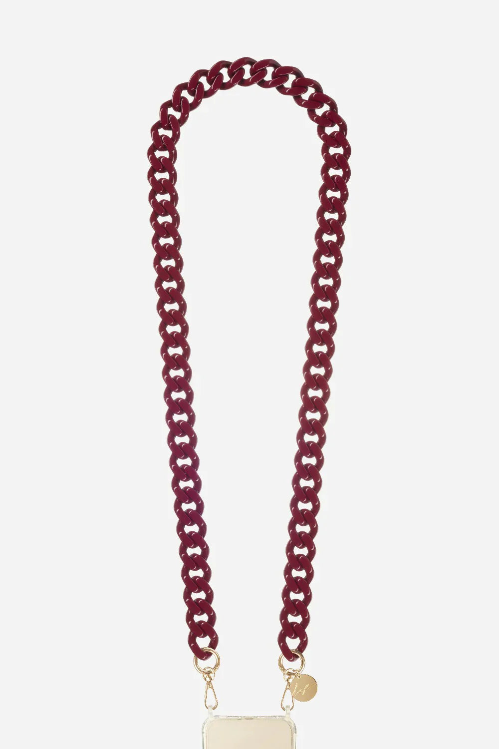 Gia bordeaux lange ketting 120 cm