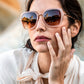 Lunettes de soleil tendance rétro rose OLI5