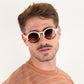 Unisex almond and pink sunglasses