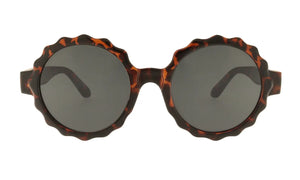 Lunettes de soleil rondes pour femme couleur écaille EMM11 - LUNETTE